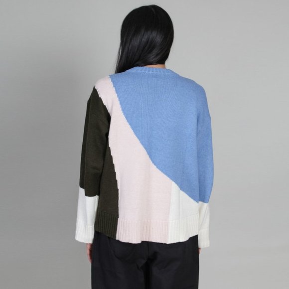 Apiece Apart Colourblocked Cotton Sweater, Size Medium. - Picture 11 of 13